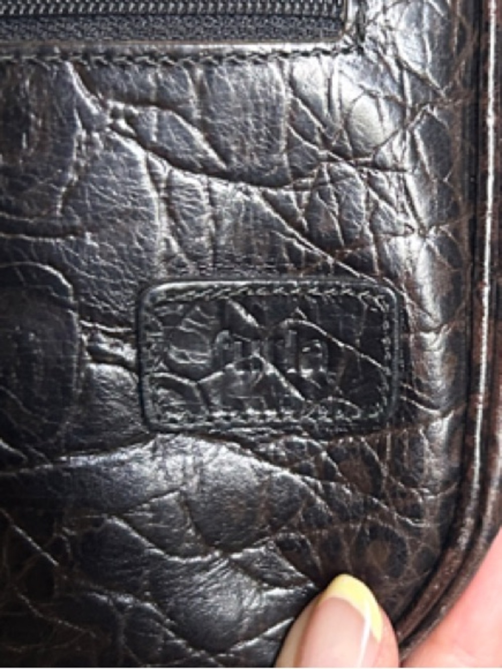 Vintage Furla Croc Embossed Leather Mini Crossbody Bag – Italian Leather - Picture 4 of 8